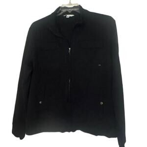 CALVIN KLEIN Body Fit Black Bomber Style Cotton Blend Jacket Size Xl